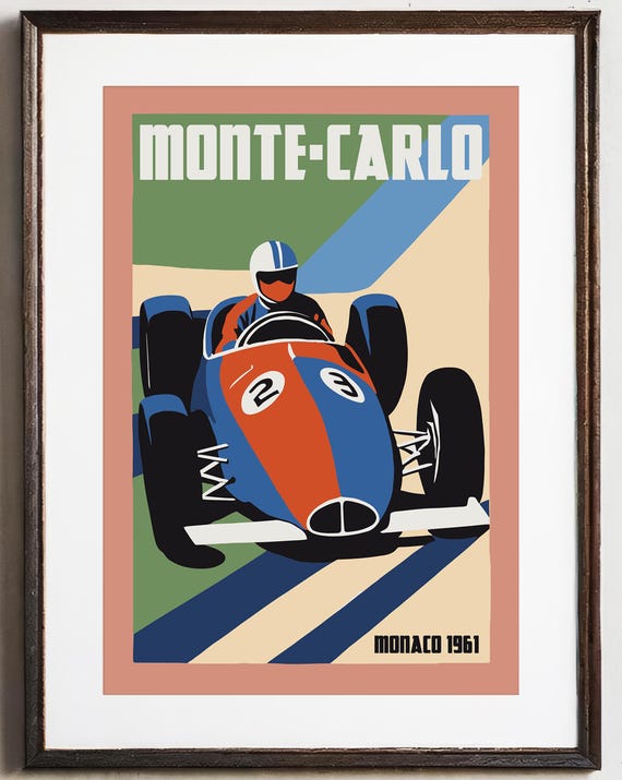 Panneau De Course Incurvé Style Monaco – Déco Porsche Avec Ailes, PVC