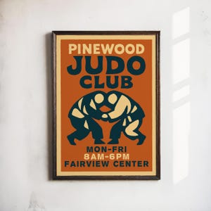 Vintage Judo Club Poster: Retro Martial Arts Print for Dojo Decor