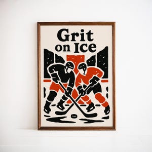 Vintage Hockey Poster: Retro Sports Art Print for Man Cave