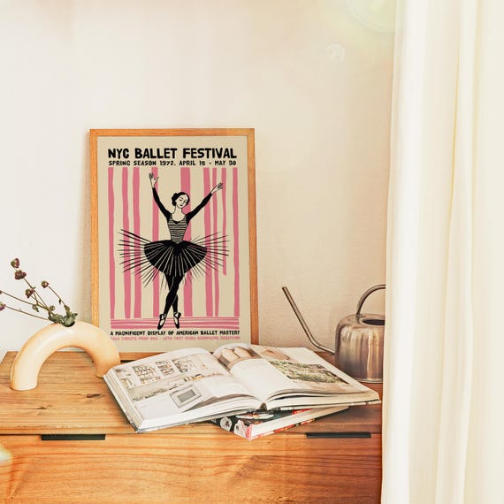 NYC Ballet Festival 1972 Poster - Dance Ballerina Dancer