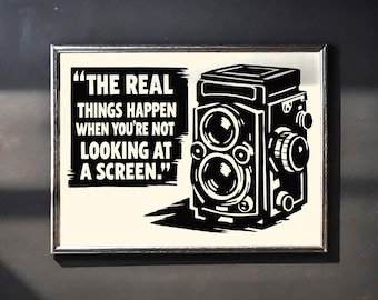 Analog Photography Quote Poster - Giclee Reproduction - Vintage 50s Photographer Gift Wall Decor Art Print