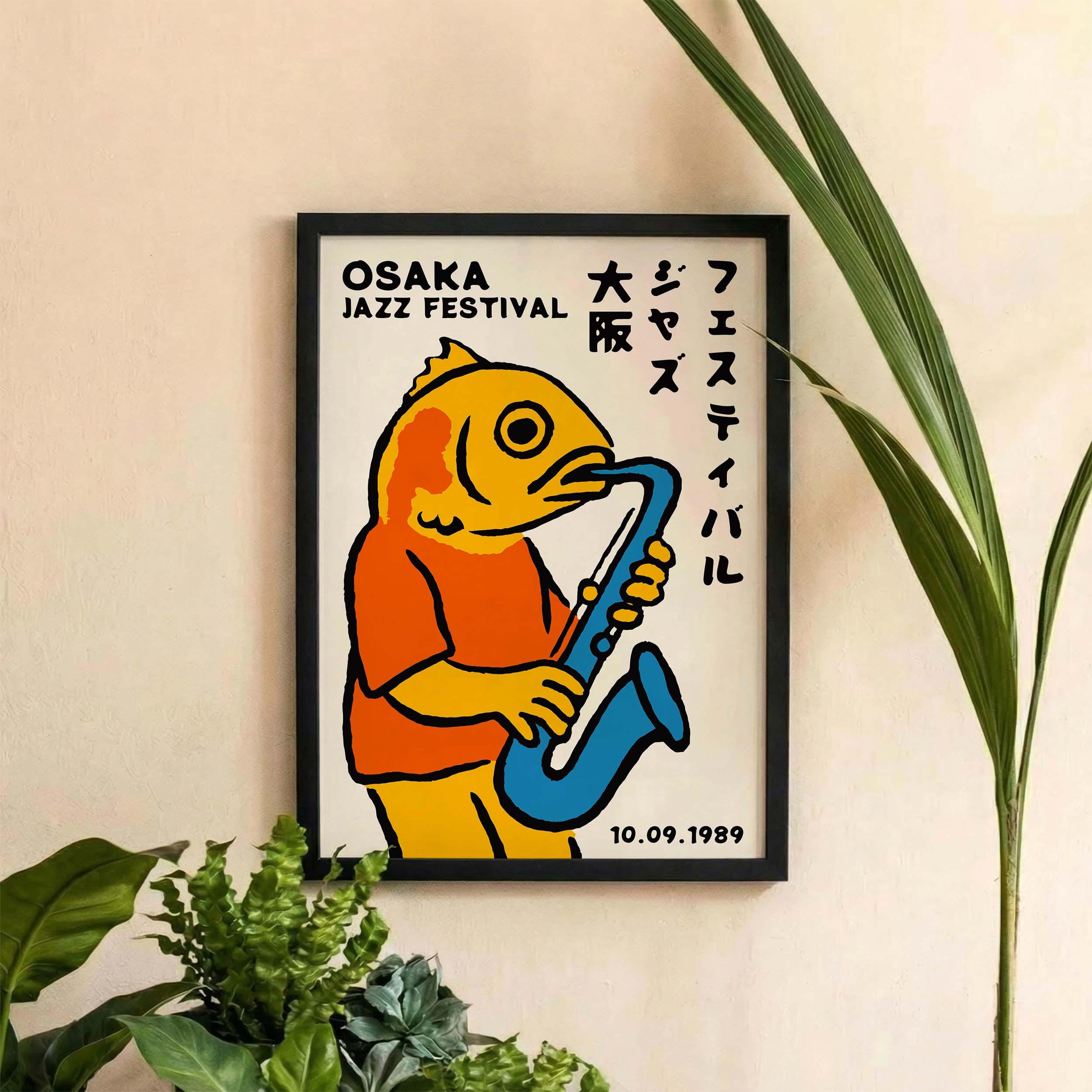 Framed Osaka Jazz Festival Poster (giclée Fine Art Print) 1989