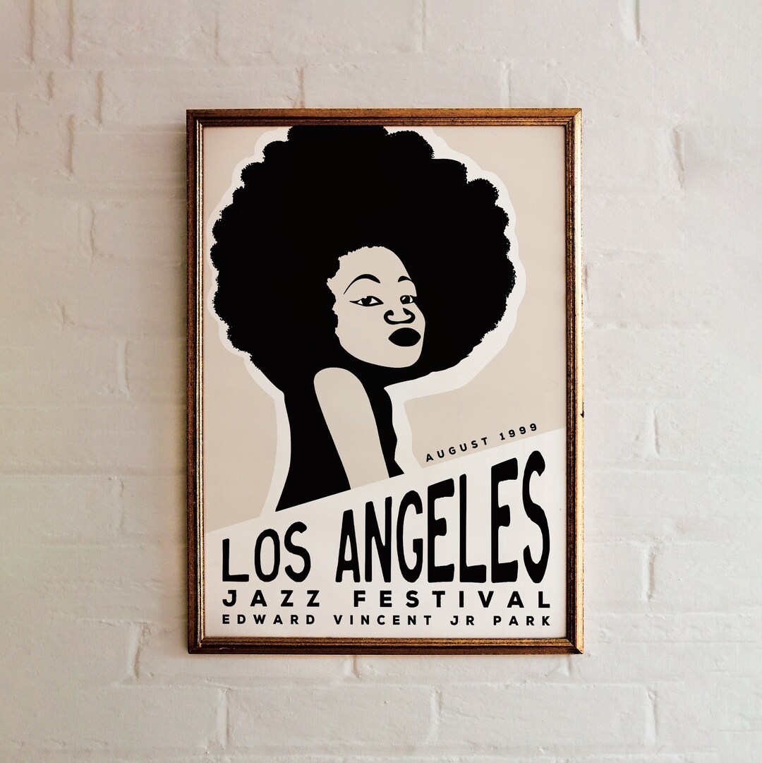 LOS ANGELES Jazz Festival Poster Minimalist Printed Art Print Retro