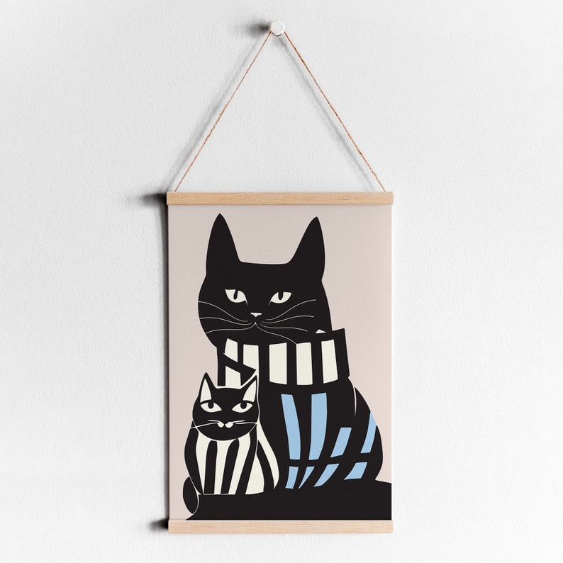 Cute Cats Print. Home Decor Art Print Cat Illustration. Etsy