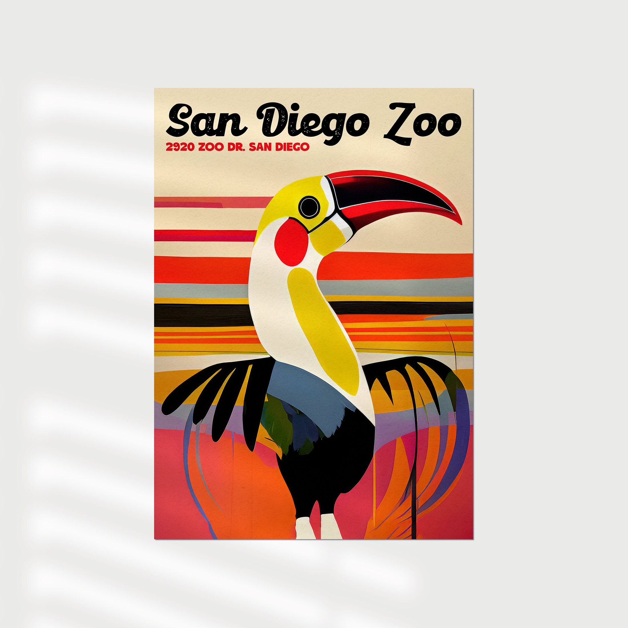 San Diego Zoo Mural Art Canvas Print - Left Panel - ShopZoo