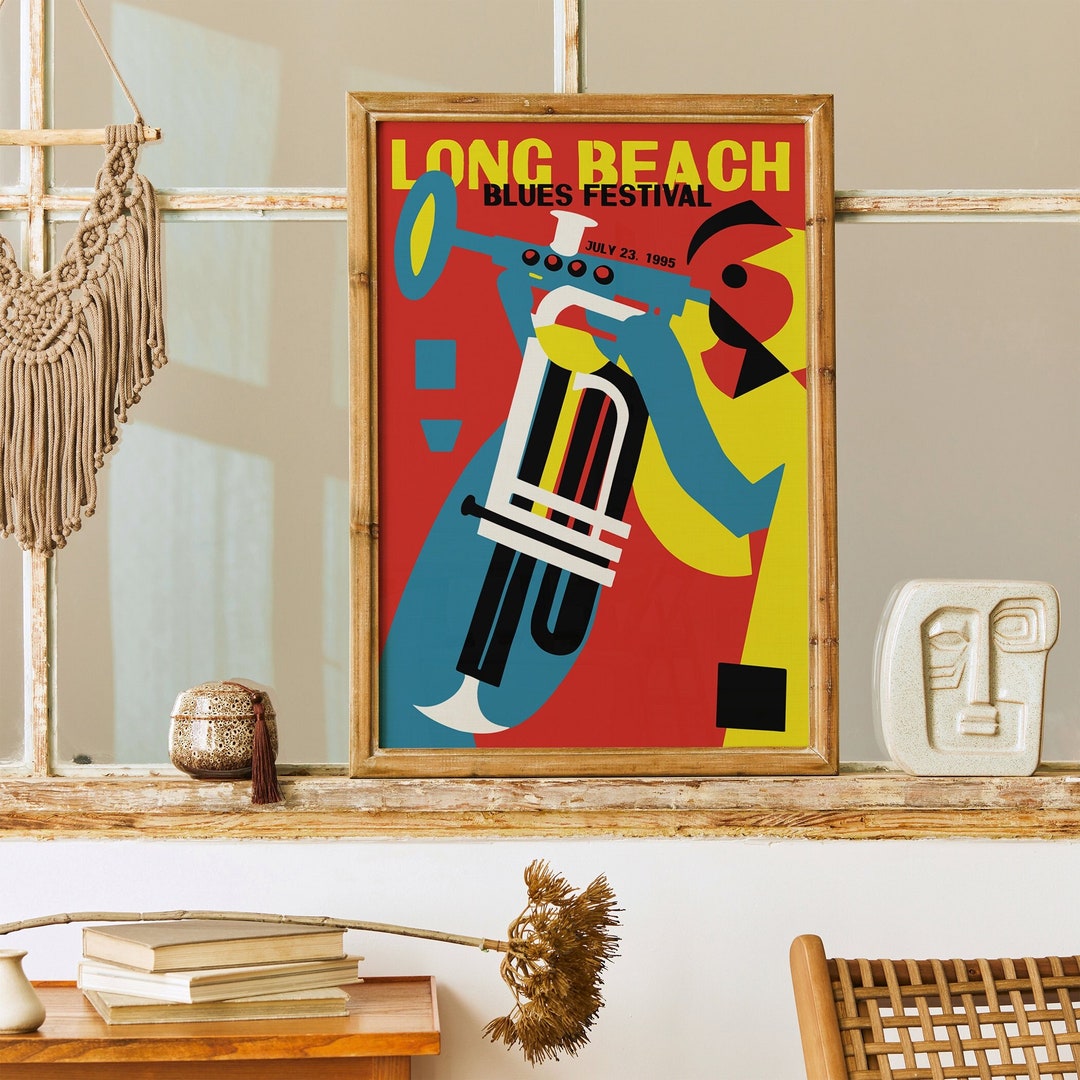 LONG BEACH Blues Festival Poster Giclee Poster Reproduction Gallery Art