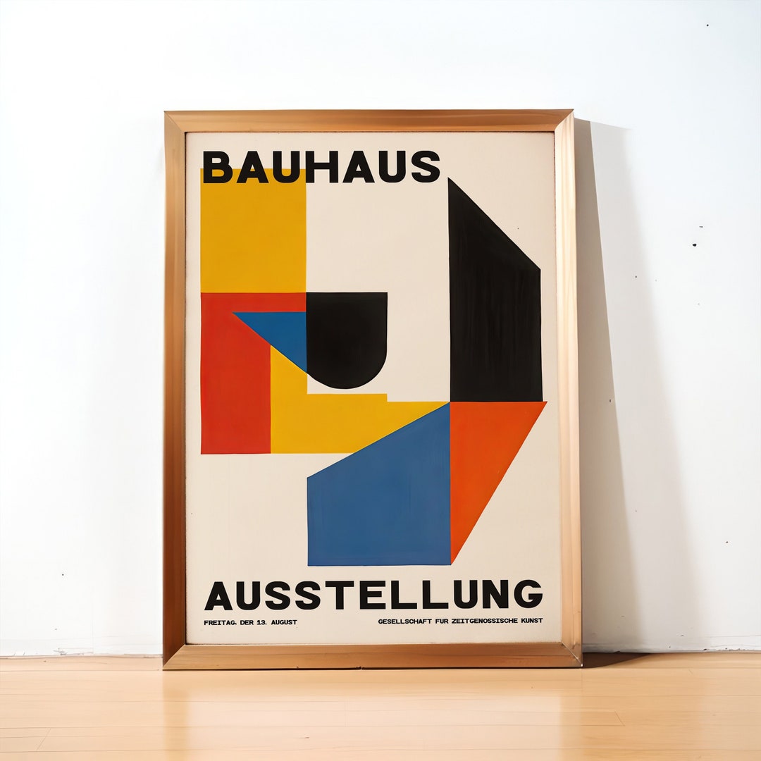 Vintage Bauhaus Ausstellung Poster Reproduction, Iconic Geometric ...