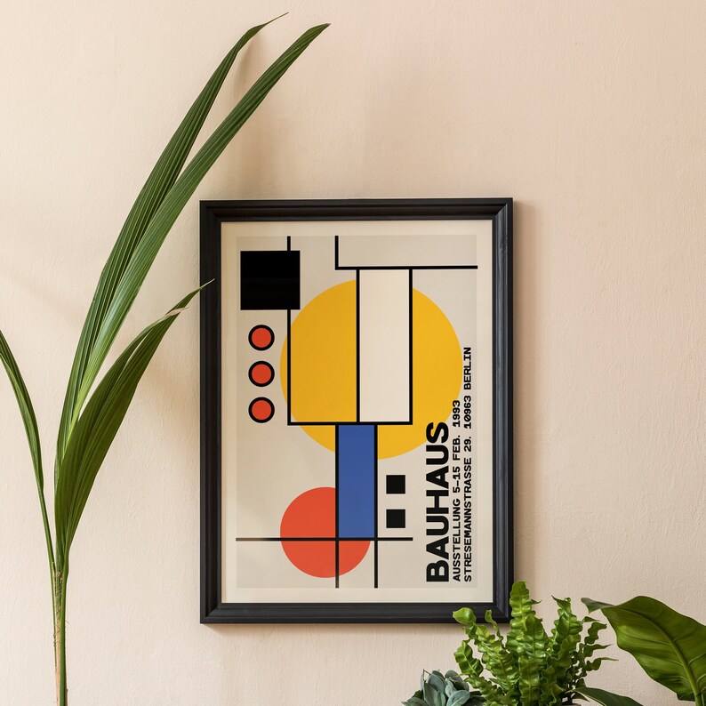 Bauhaus Print Bauhaus Exhibition Poster Bauhaus Design Bauhaus Wall Art Exhibition Wall Art Bauhaus Large Mailed Wall Decor image 1