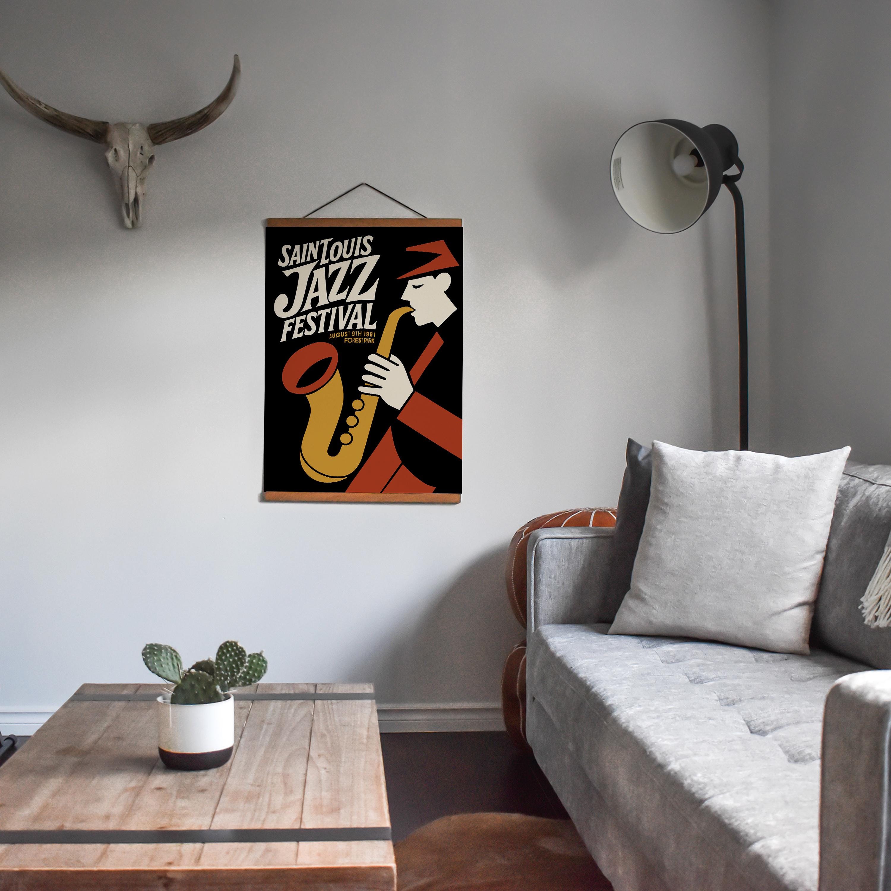 1991 Saint Louis Jazz Festival – Music Poster Print Saxophone