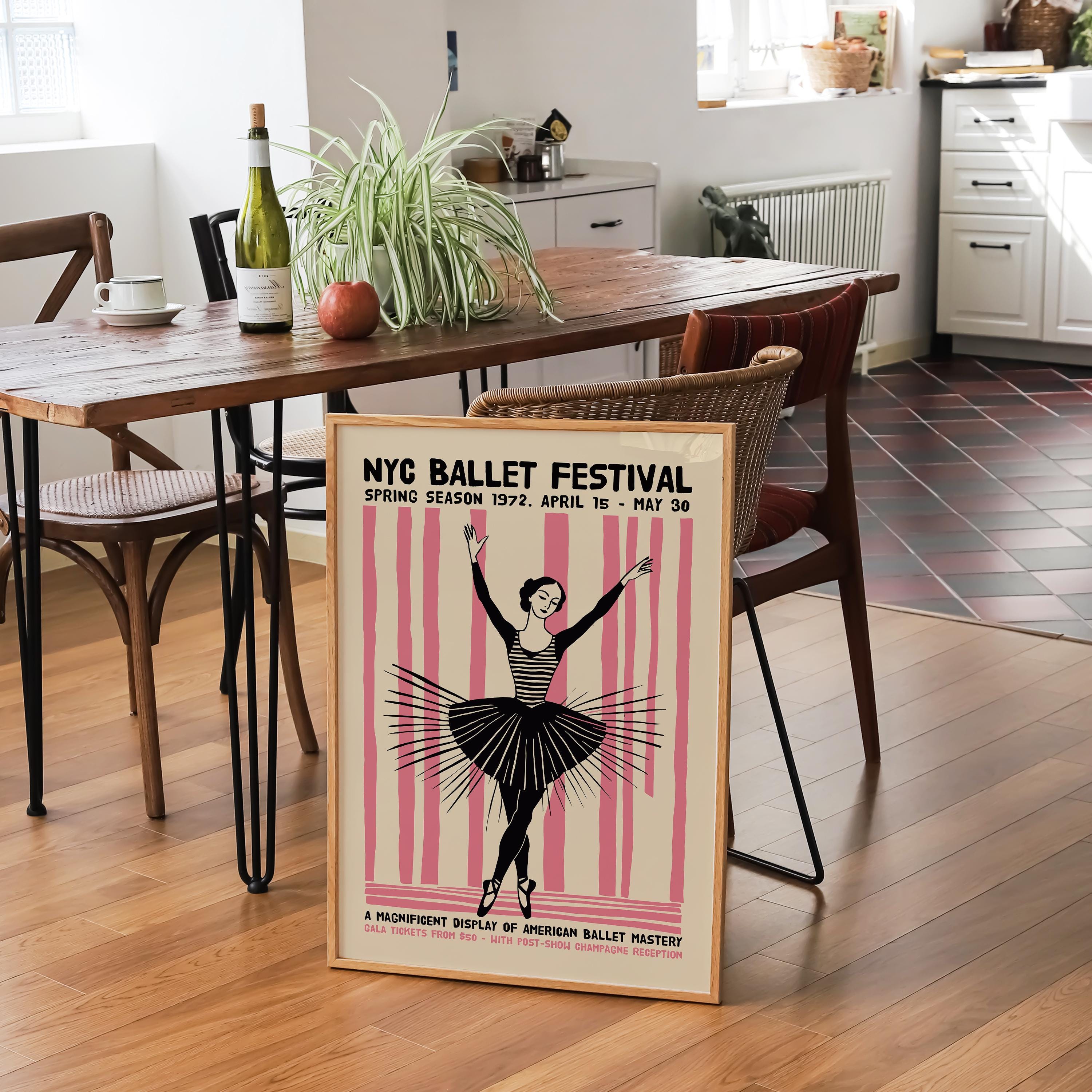 NYC Ballet Festival 1972 Poster - Dance Ballerina Dancer