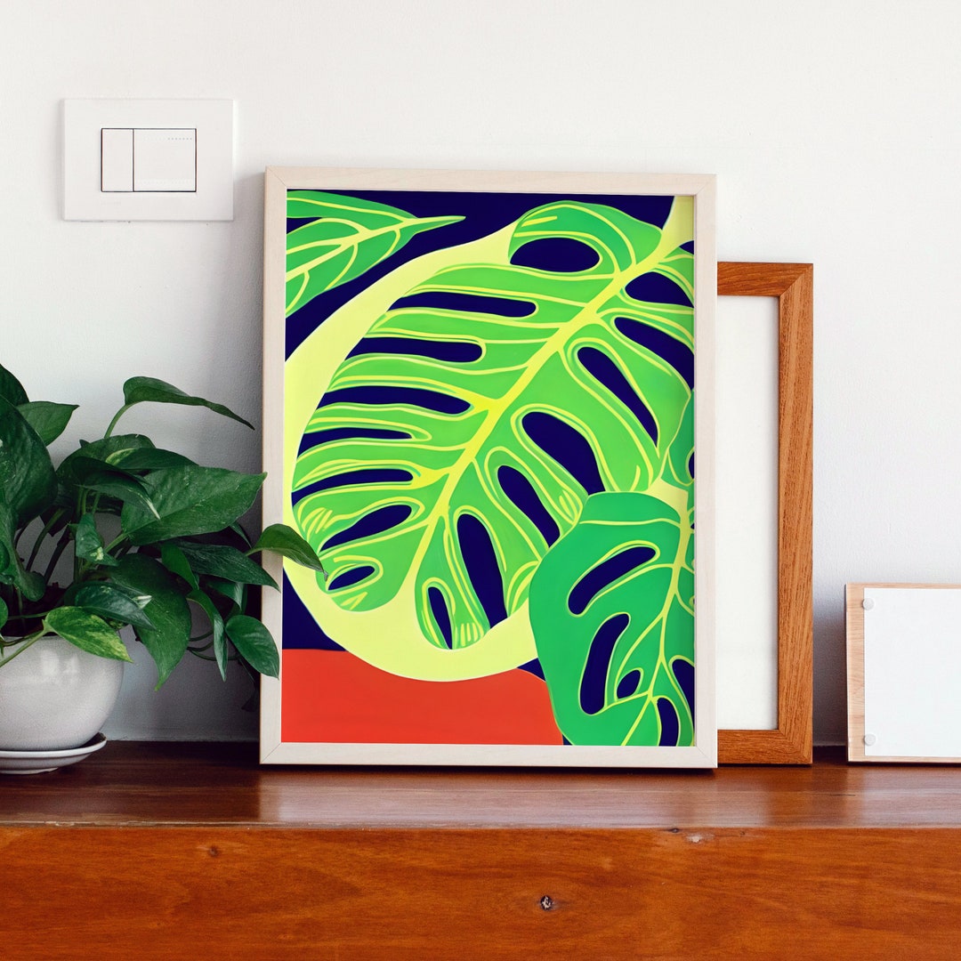 Minimalistic Monstera Poster Botanical Decorations, Giclee Wall Art