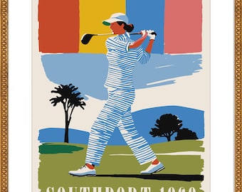 1969 Southport Golf Poster (giclée Fine Art Print) - Vintage