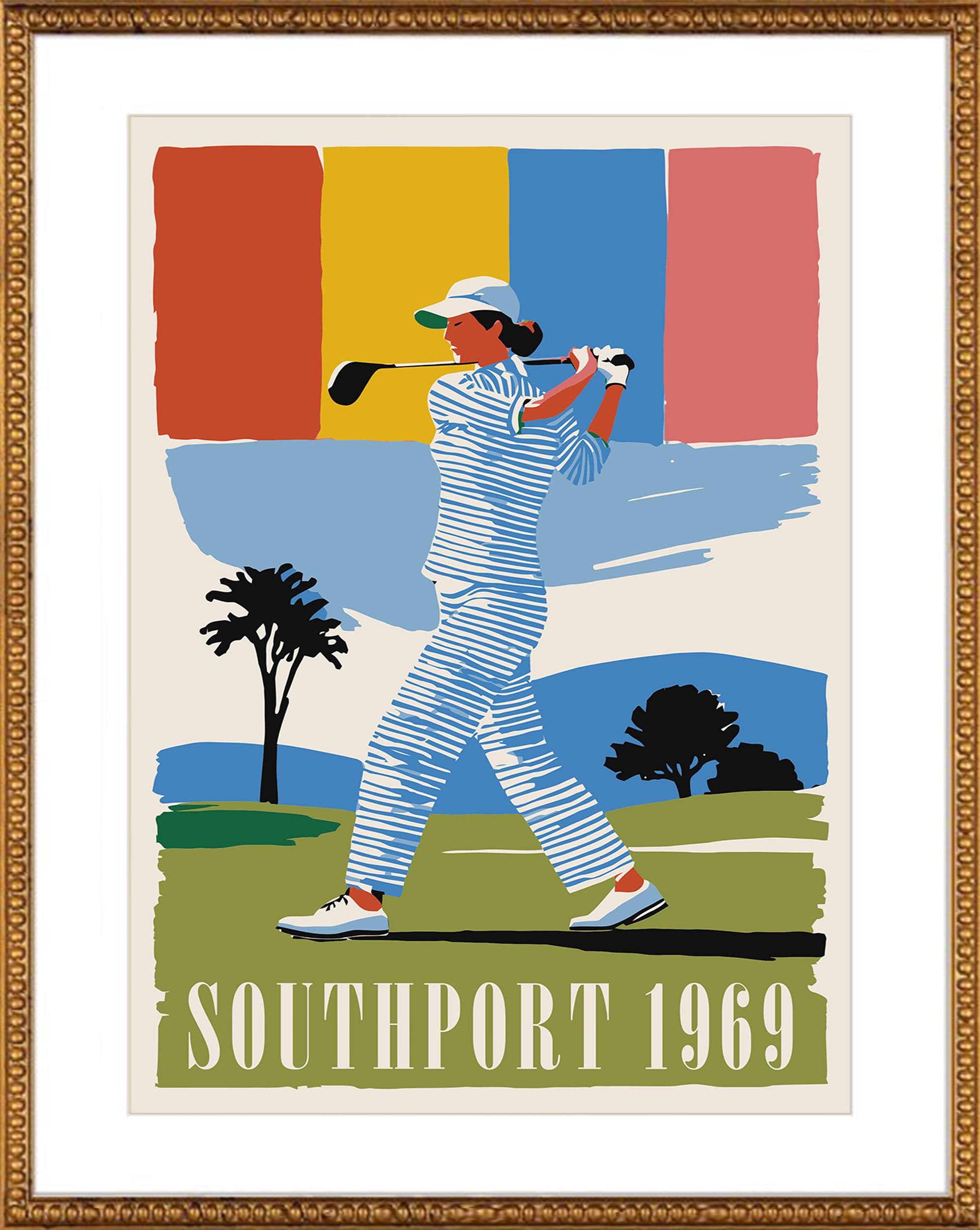 1969 Southport Golf Poster (giclée Fine Art Print) - Vintage