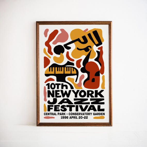 ニューヨークアーティスト ポスター 10th New York Jazz Festival 1996 Poster - Retro Music Wall Art
