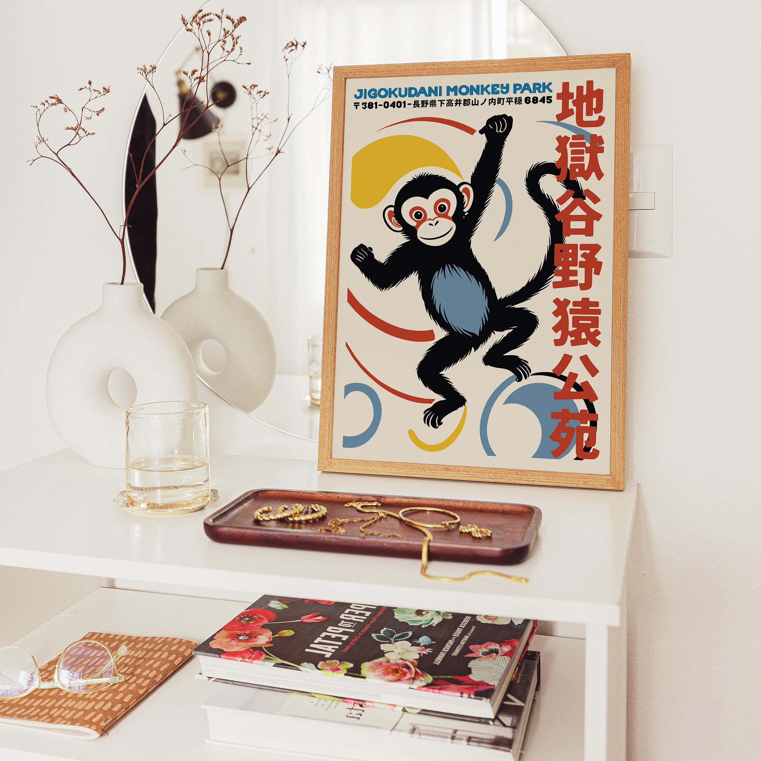 Jigokudani Snow Monkey Travel Poster - Giclée Fine Art Print