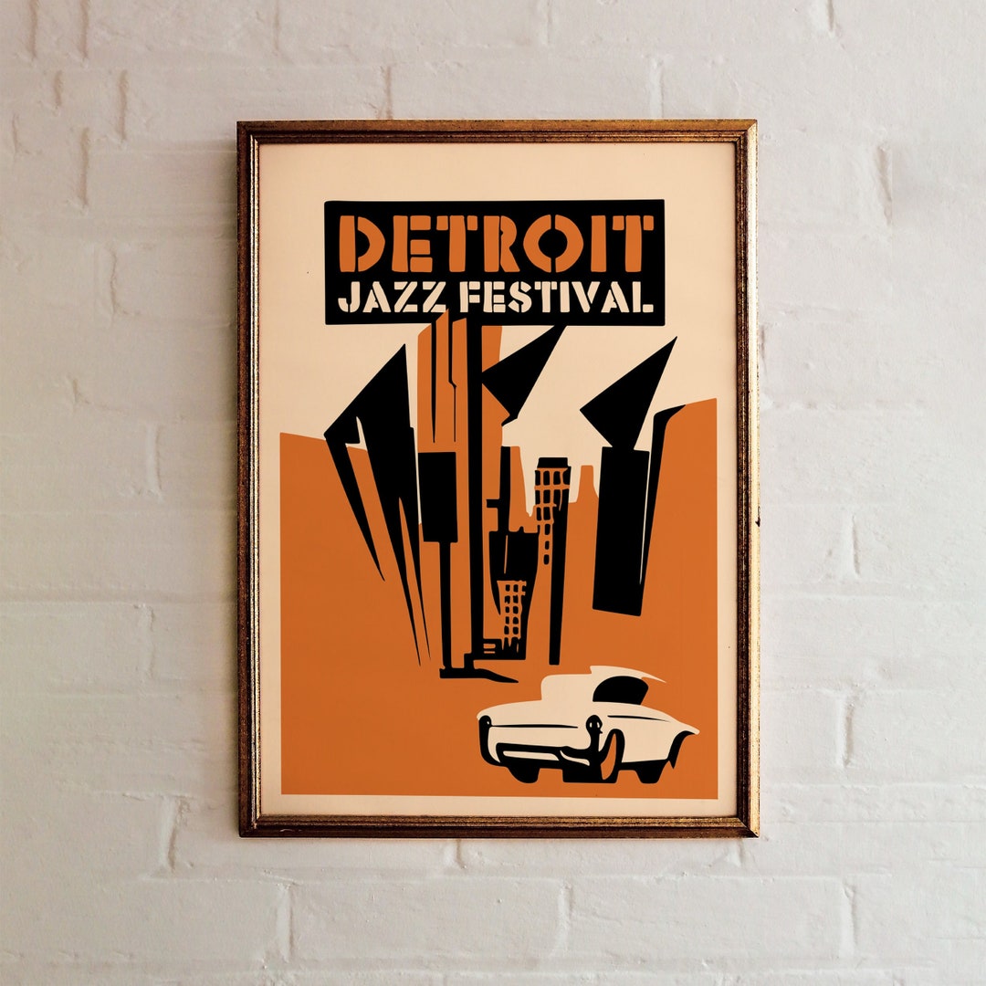 Detroit Jazz Festival Music Poster Large Wall Art, Art Prints, Home