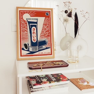 Japanese Toothpaste Poster - Vintage Advertising Art Print - Large ...