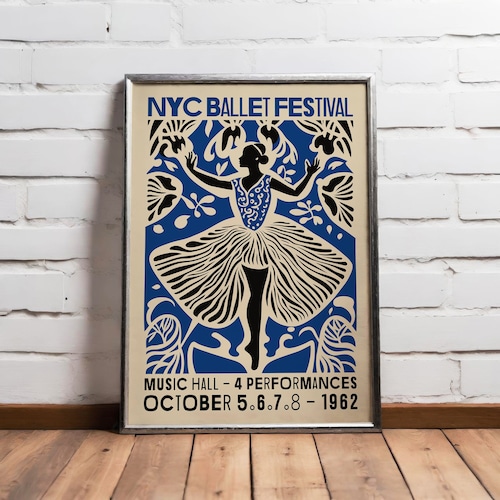 1962 NYC Ballet Festival Poster – Vintage Dance Theater Print Wall