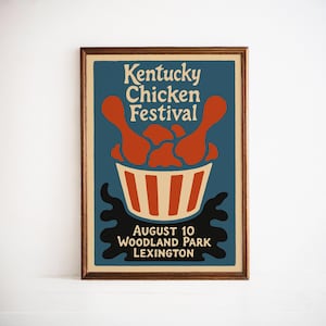 Kentucky Chicken Festival Art Print: Quirky Southern Foodie Decor
