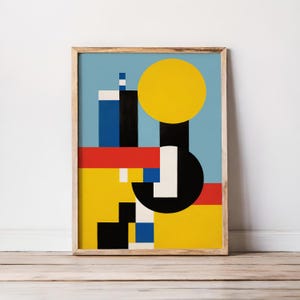 Bauhaus Art Print: Abstract Geometric Shapes, Mid-Century Modern Decor