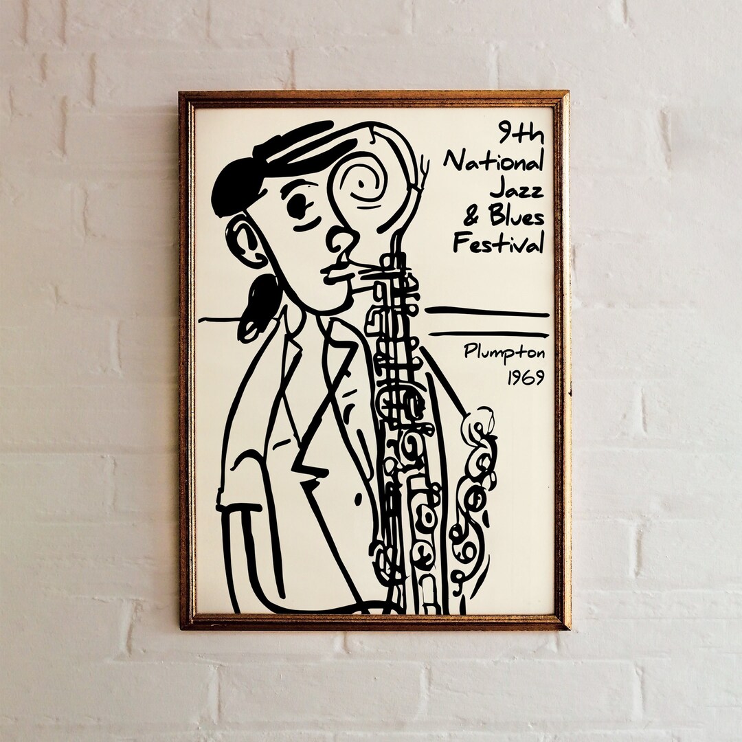 Black and White JAZZ FESTIVAL Poster 9th National Jazz & Blues Festival