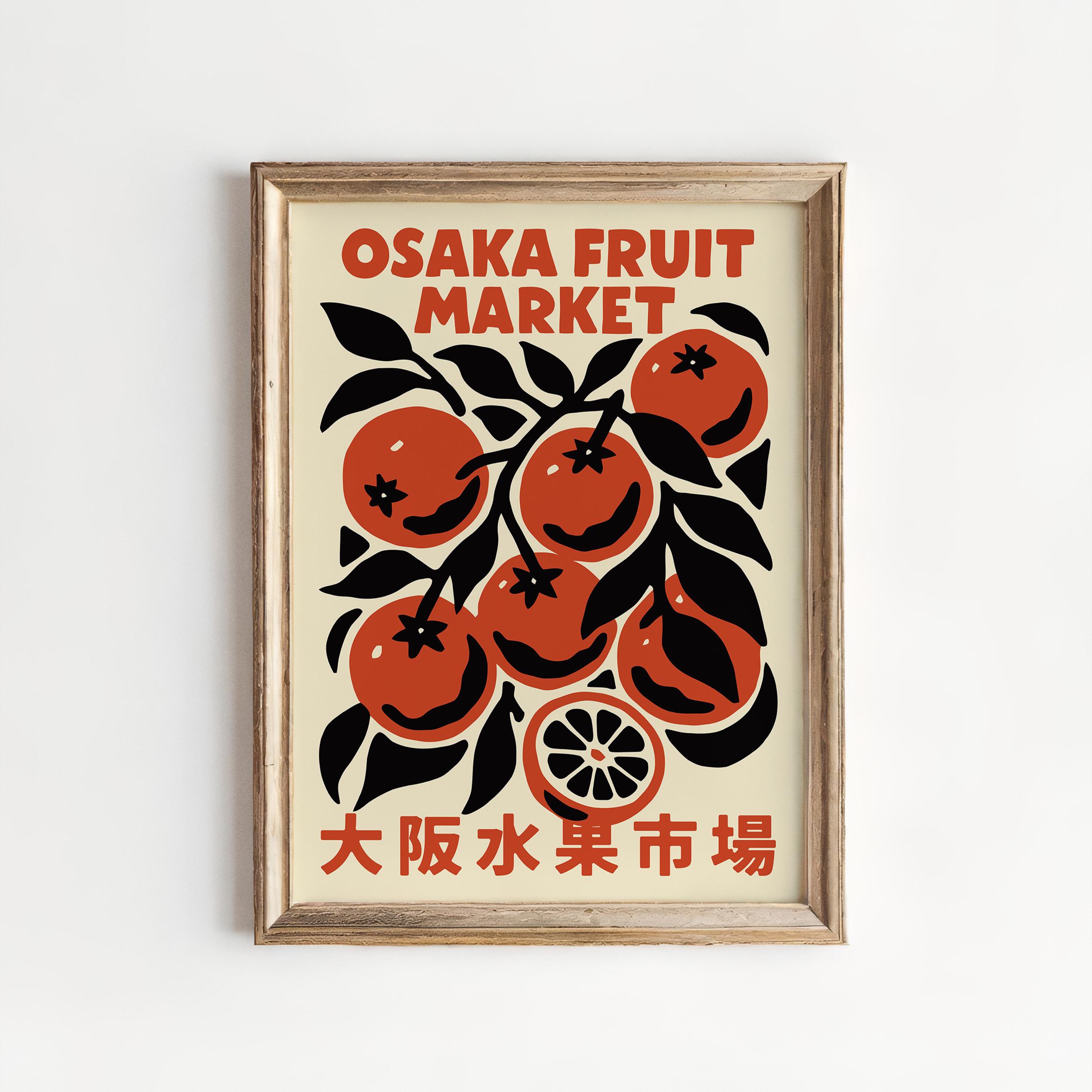 Osaka Fruit Market Poster - Japanese Wall Art Kitchen Decor