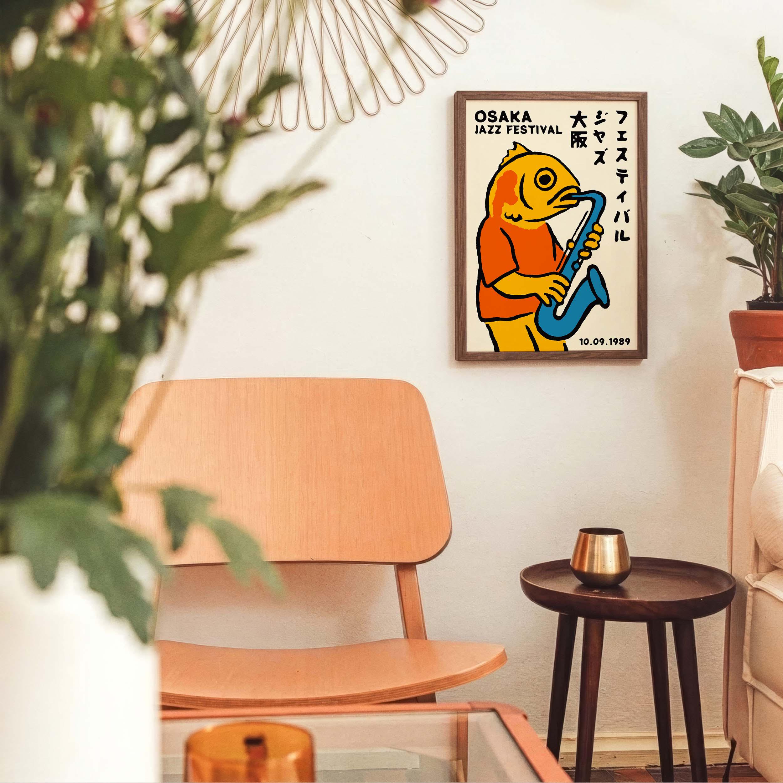 Framed Osaka Jazz Festival Poster (giclée Fine Art Print) 1989