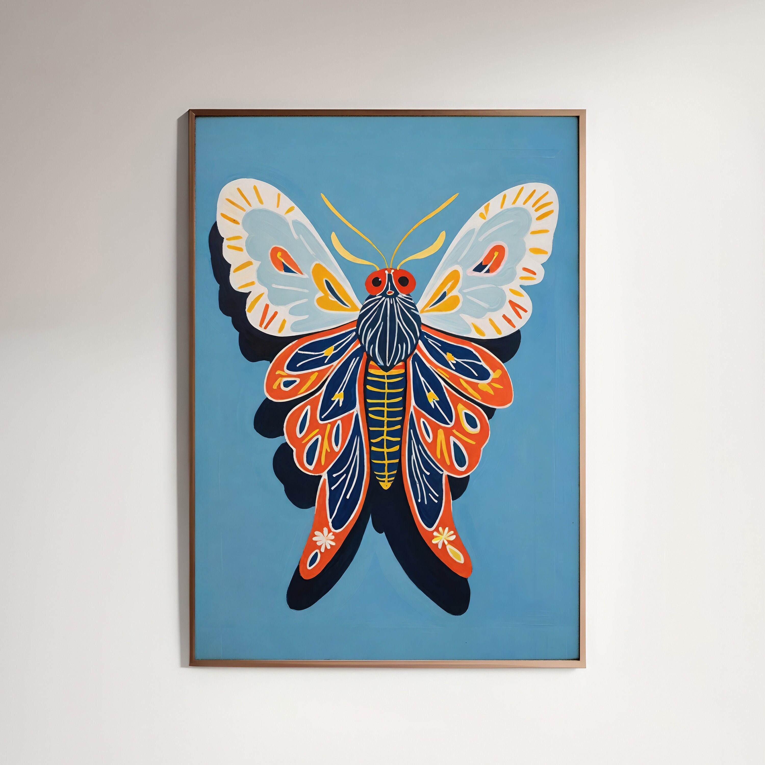 Moth Folk Art Print -  Canada