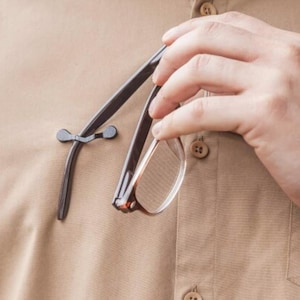 Magnetic Eyeglass Holder - Magnetic Holder for Eye Glasses, Holder for Work Badges and Headphones