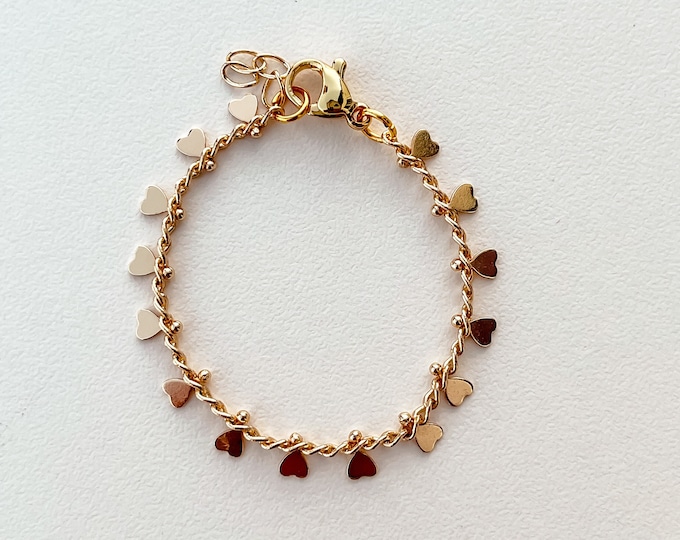 Gold Filled Heart Chaintoddler Braceleteaster Outfiteaster Etsy