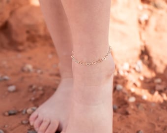 Heart Link Anklet-Gold Anklet-Chain Anklet-Anklet for Women-Toddler Anklet-Anklet Bracelet-Baby Anklet-Toddler Jewelry-Baby Jewelry-Ankelt