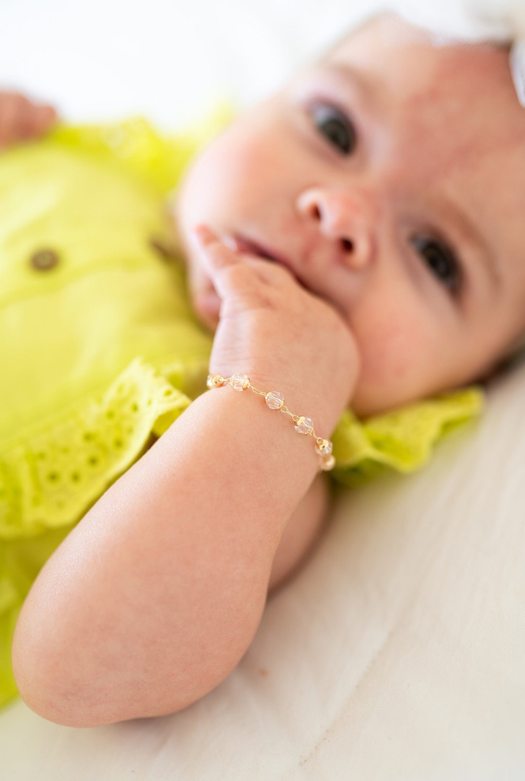 White or Pink Diamond Chaintoddler Braceletmommy&me Braceletbaby