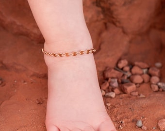 Dainty Circle Chain Anklet-Gold Anklet-Chain Anklet-Anklet for Women-Toddler Anklet-Anklet Bracelet-Baby Anklet-Toddler Jewelry-Baby Jewelry