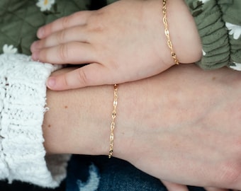 Gold Oval Chain-Toddler bracelet-Easter Outfit-Easter Basket- Baby Girl Easter Gifts-baby bracelet-mommy&me bracelet-baby bracelet