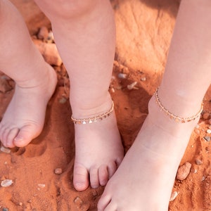 Dangly Heart Chain Anklet-Kids Anklet-Gold Anklet-Chain Anklet-Anklet for Women-Toddler Anklet-Baby Anklet-Toddler Jewelry-Baby Jewelry image 1