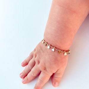 Gold Filled Heart Chain-Toddler bracelet-Easter Outfit-Easter Basket- Baby Girl Easter Gifts-baby bracelet-mommy&me bracelet-baby bracelet