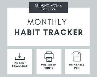 Monthly Habit Tracker - Printable, Unlimited Prints!