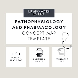 Pharmacology and Pathophysiology Concept Map For Nursing Students - Printable