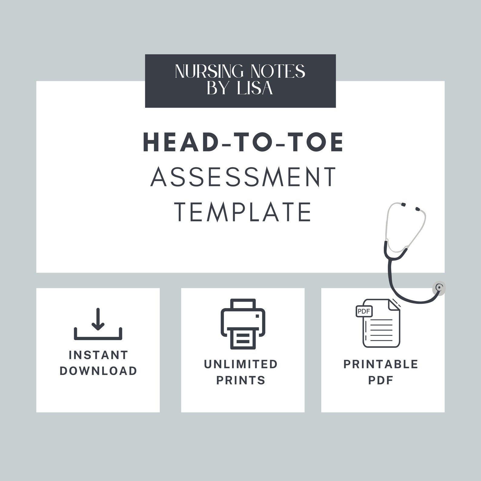 Head-to-toe Assessment Template - Perfect for Nursing Students ...