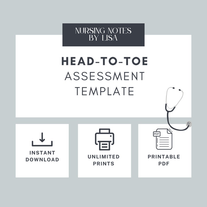 Head-to-toe Assessment Template - Perfect for Nursing Students ...
