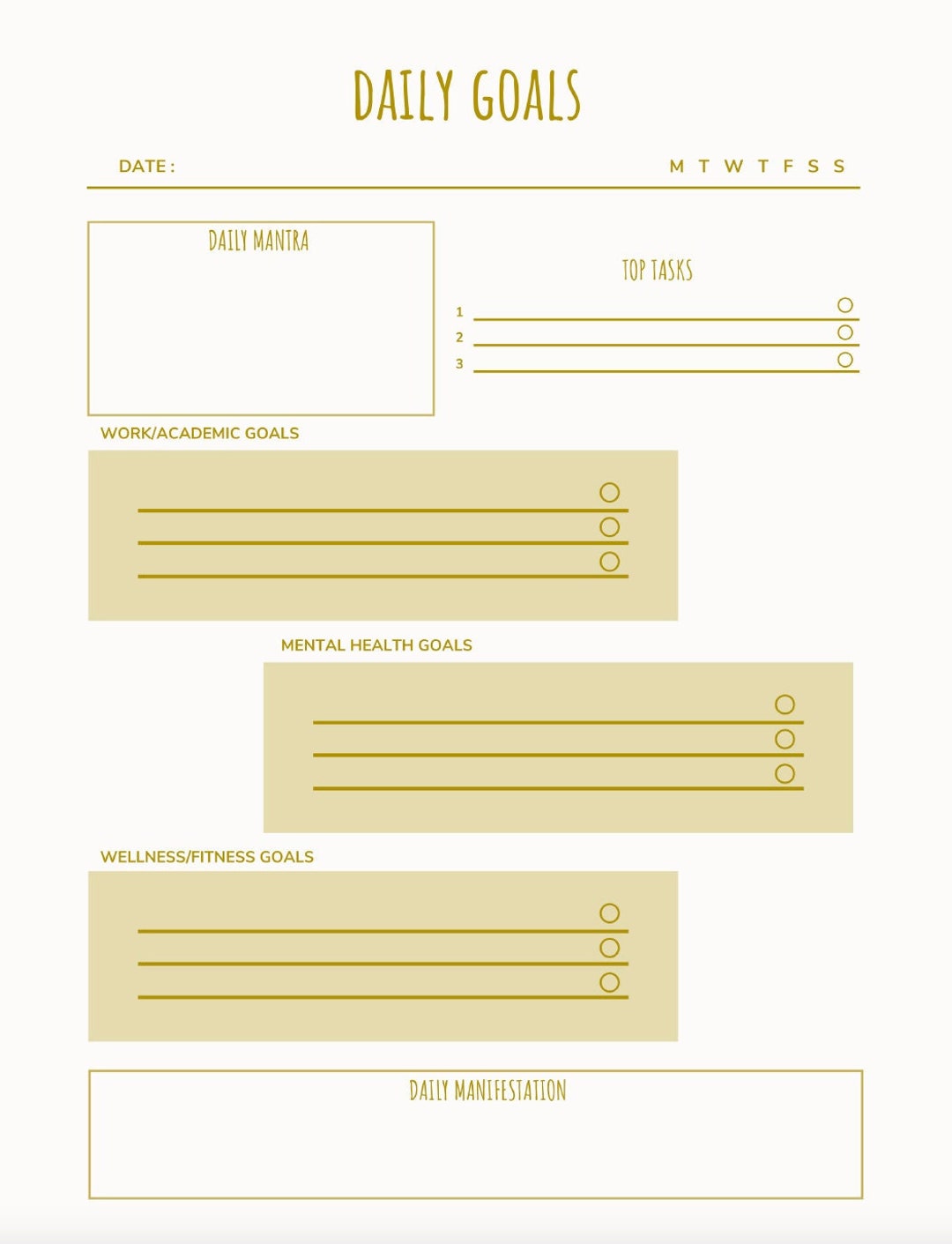 Daily, Weekly, Monthly Goals Planner Bundle - Etsy