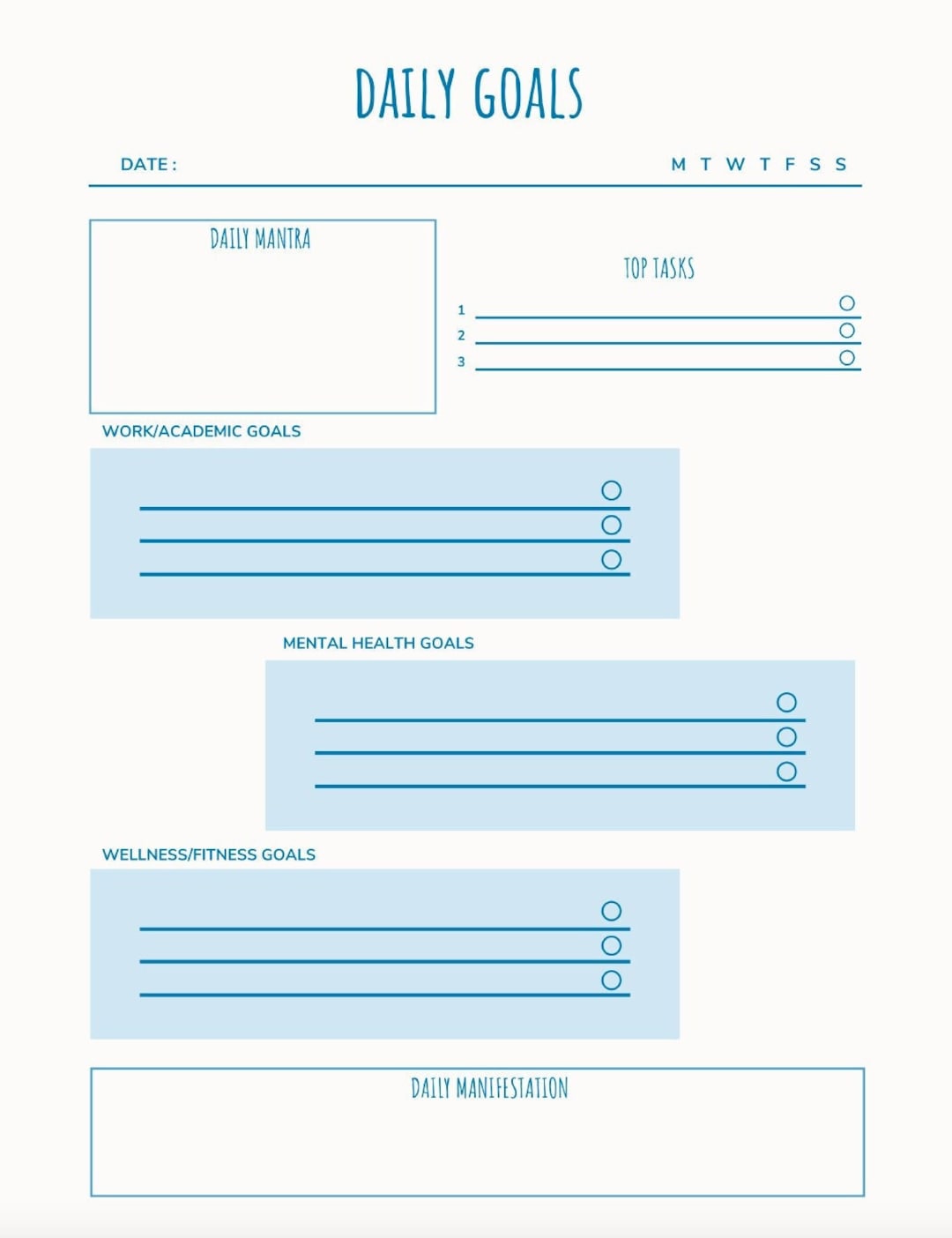 Daily, Weekly, Monthly Goals Planner Bundle - Etsy
