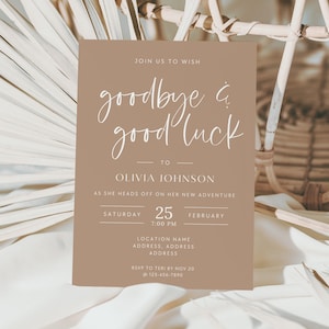 Farewell Invitation Canva Template, Goodbye and Good Luck Retirement Party Invitation, Editable Retirement Invite Digital Minimal Retirement