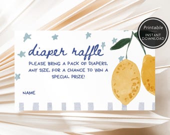 Ciao Baby Printable Diaper Raffle Entry Card | Boy Baby Shower Invite Insert | Instant Download BSIT35