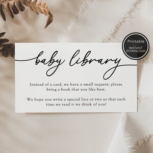 Printable Books for Baby Request | Printable Baby Shower Invite Insert | Instant Download | Baby Shower Book Request | Baby Library Insert