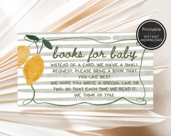 Ciao Baby Printable Books for Baby Request | Gender Neutral Baby Shower Library Invite Insert | Instant Download BSIT35