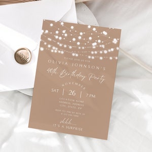 40th Birthday Invite Template, Printable Surprise Birthday Party Digital Invite, Canva Template, Happy 40th Birthday, Editable Bday Invite
