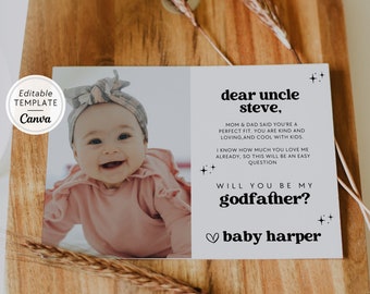 Will You Be My Godfather Proposal Card Template Godparent - Etsy