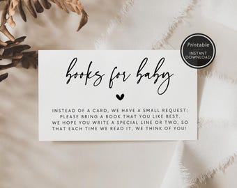 Printable Books for Baby Request | Printable Baby Shower Invite Insert | Instant Download | Baby Shower Book Request | Baby Library Insert