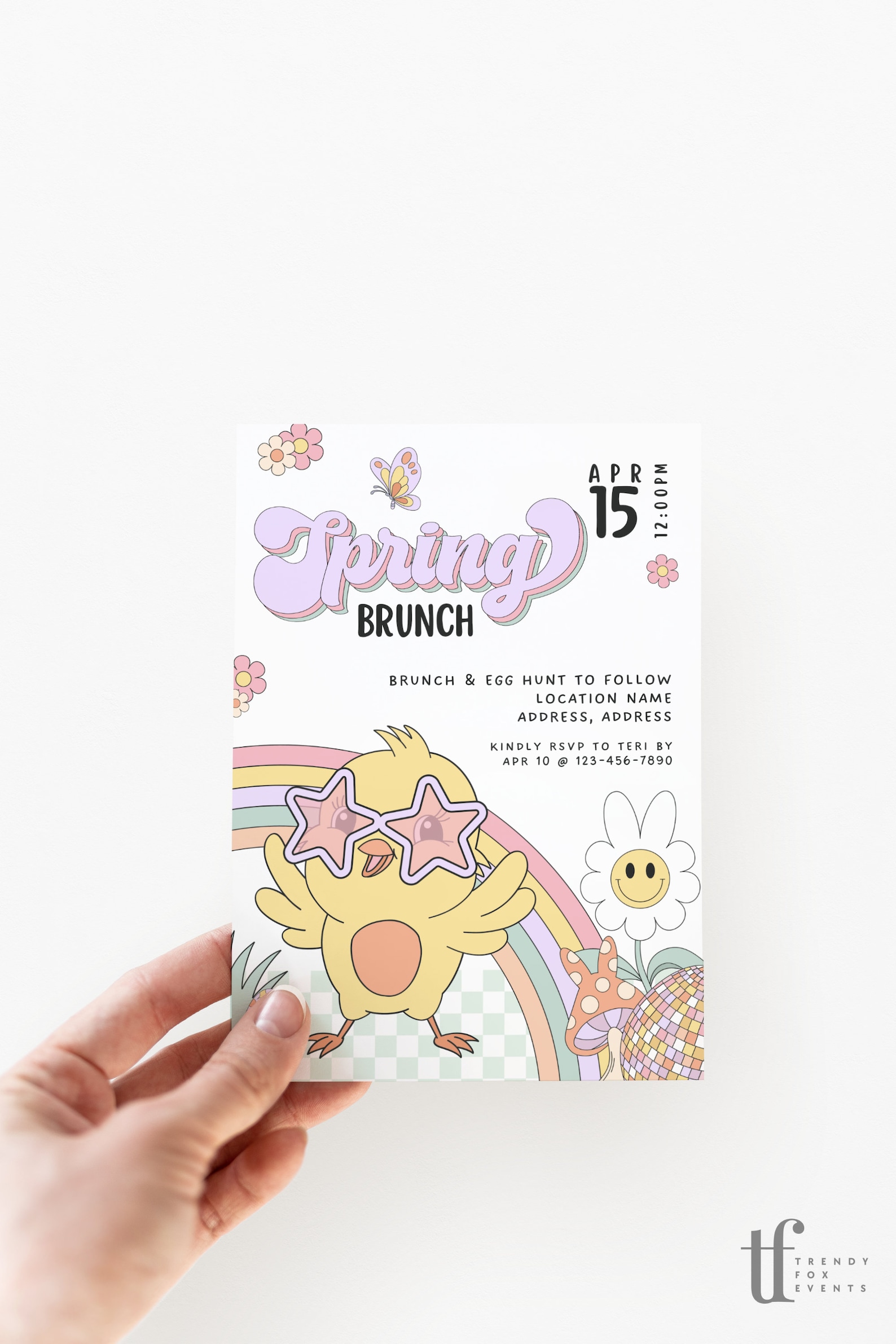 Spring Breakfast Invite Printable Spring Brunch Invitation, Editable Easter Celebration ...